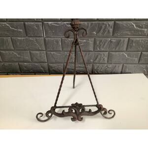 Cast Iron Book Stand Art Display Easel 15" Tall x 12" Base Sturdy Patina Treated